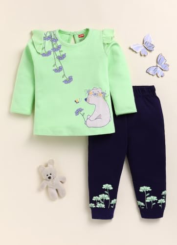Image of LuvLap Baby Girls Regular Fit 100% Cotton Half Sleeves Girls Top CoSet Pack of 3