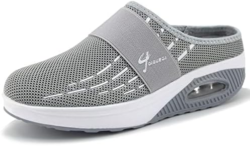 DIQUEQI Orthopedic Slippers Shoes for Women Air Cushion Slippers Slip-On Walking Breathable Mesh Sandals Non-Slip Mule Casual Clogs Garden Shoes