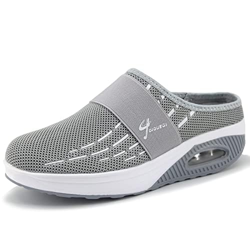 DIQUEQI Orthopedic Slippers Shoes for Women Air Cushion Slippers Slip-On Walking Breathable Mesh Sandals Non-Slip Mule Casual Clogs Garden Shoes