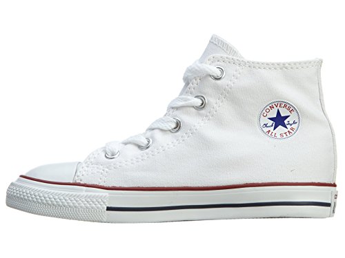 Converse Kids' Chuck Taylor All Star Canvas High Top Sneaker Optical White, 8 Toddler4
