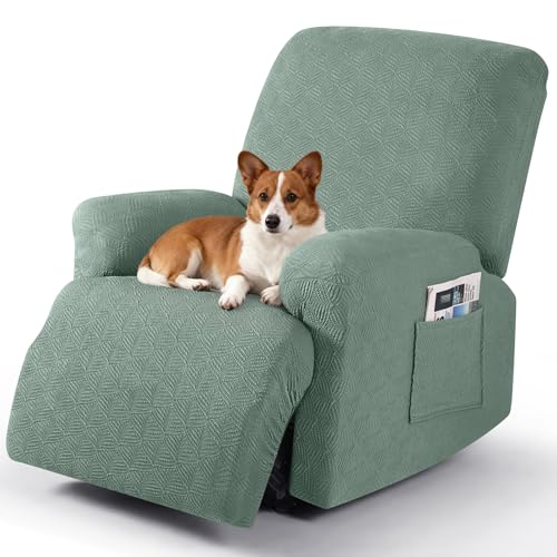 Timeles Recliner Covers Recliner Chair Covers Reclining Couch Covers Sofa Slipcovers Stretch Soft Washable (Single-Seater, Winter Mint)