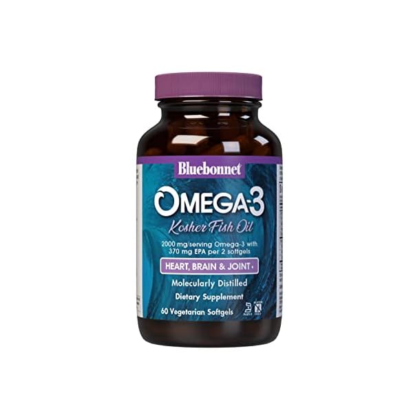 Bluebonnet Nutrition Omega-3 Kosher Fish Oil, Natural Triglyceride Form, Gluten-Free, Dairy-Free, Kosher Certified, Non…