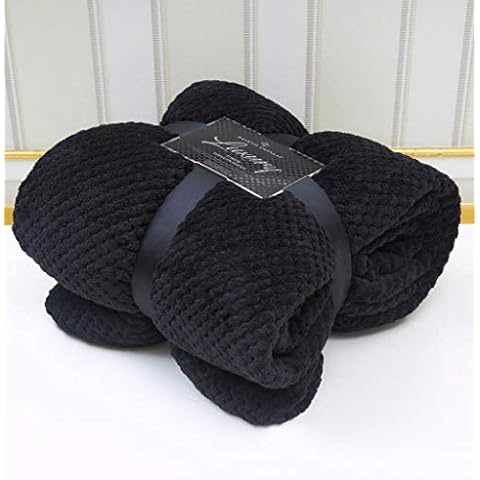 Style Spot Popcorn Throws Cuddly Cosy Soft Warm Fleece Blanket For Couch Sofa & Bed 2 Seater Sofa Cover 3 Seater Sofa Throw Large Luxury Throws Double & King Size (Black, Double: 150 X 200) Cover