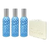 Bath & Body Works Beach Blanket Concentrated Room Spray 3 Piece Bundle with a Natural Oats Sample Soap