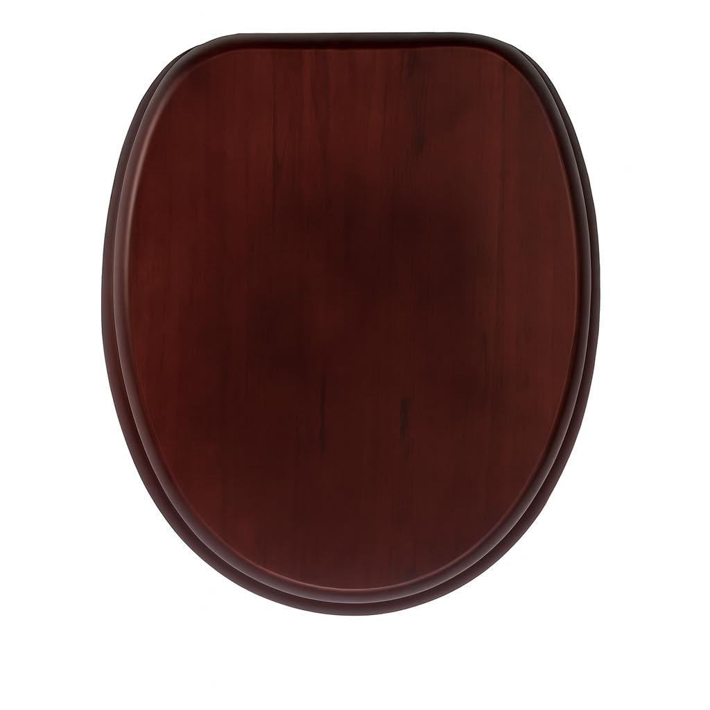 18" MDF Universal Toilet Seat – Quick & Easy Fit Wooden WC Bathroom Seat with Strong Zinc Alloy Hinges, Smooth Polyurethane Finish, Easy Clean & Hygienic 18 Inch Design