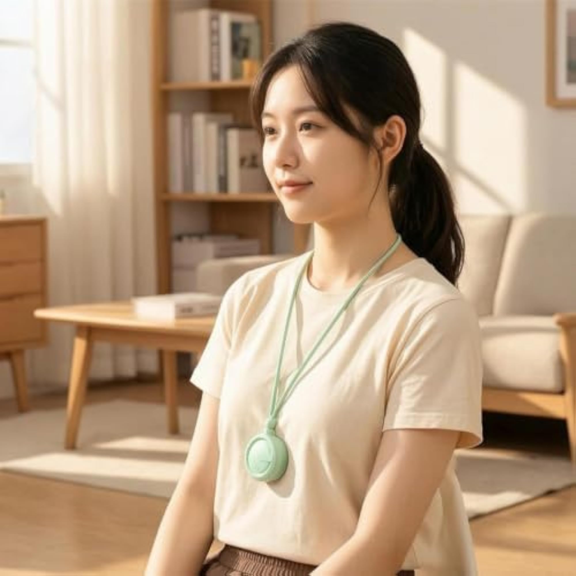 Wearable Bladeless Neck Fan with Flexible Strap, 3-Speed