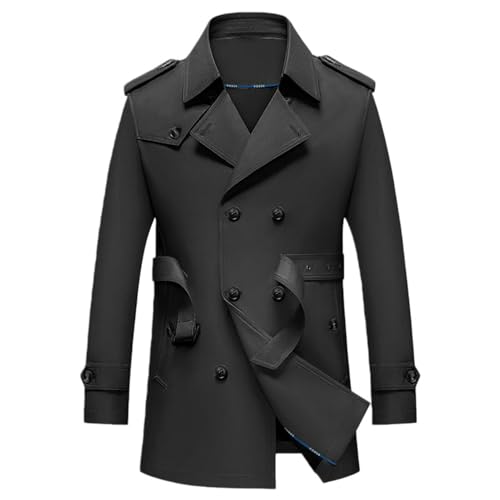 Gabardina corta hombre de doble botonadura impermeable y sin planchado para oficina