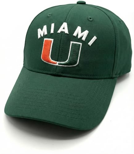 Officially Licensed University Miami Hat Classic Relaxed Fit Hurricanes Team Logo Adjustable Embroidered Cap Multicolor
