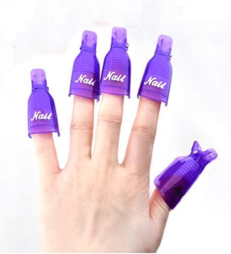 Nail UV Gel Polish Remover Clip Soak Off Cap Nail Art Cleaner Wrap Manicure Tools 10pcs/set