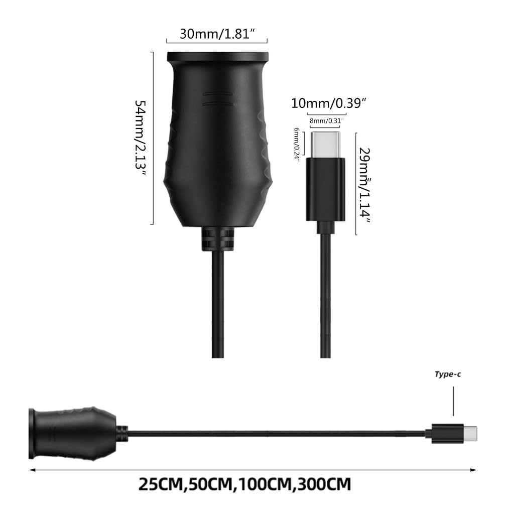 65W USB C a 12V presa accendisigari maschio a femmina accendisigari