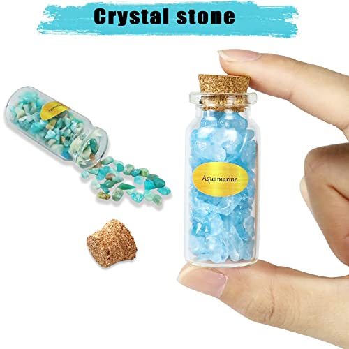 12 Pack Different Crystal Chips Gemstone Bottles Reiki Healing Tumbled Wicca Gem Stones Kit For Jewelry Making Home Office Decoration Collection (12 Pack) #TOP3