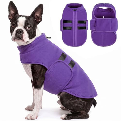 Image of Queenmore Large Dog Sweater,Fleece French Bulldog Sweater with Leash Hole
