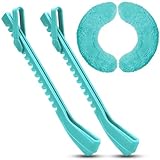Sumind Hockey Skate Guards Ice Skate Blade Covers Soakers Blade Protector Ice Skating Accessories for Women Figure Skating (Lake Blue,L)