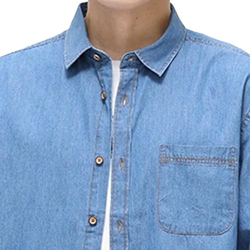 Chaqueta de mezclilla casual manga larga para hombre miniatura 5