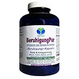 BERUHIGUNG Pur 6 beruhigende Kräuter - RUHE & Entspannung bei STRESS & HEKTIK. 360 Kapseln. Baldrian Hopfen Melisse Lavendel Johanniskraut Passionsblume. NATUR pur - OHNE ZUSATZSTOFFE. 26720-360