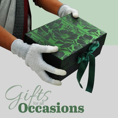 Image of RBS-Gift Box for Packaging 23x16 x10cm Decorative Empty Satin Finish Gift Packing Box with Ribbon (1 Pack) Holds Upto 5 kg Ideal for Gift Hampers Box for Return Gift All Occasion(Deep Emerald Forest)