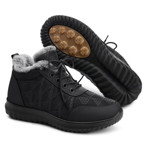 SHIBEVER Snow Boots for Women Winter Waterproof Warm Ankle Booties