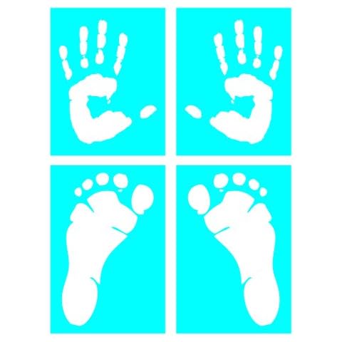 Auto Vynamics - STENCIL-HUMANPRINTSET01-X - Life-Size Handprints & Footprints Stencil Set - with Left & Right, Hand & Foot Designs! - (2) 7-by-9-inch Sheets & (2) 7-by-10-inch Sheets - (4) Piece Kit Cover