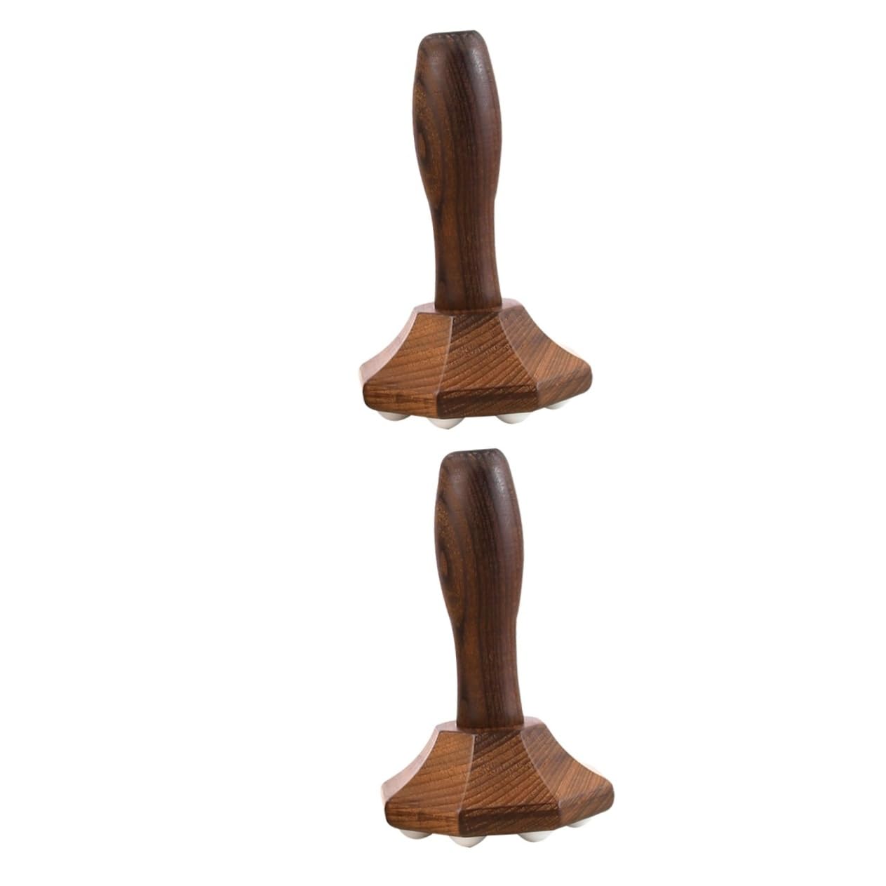 Healvian 2 Piezas Masajeador De Bolas De Rodillos Dispositivo Cepillo Para El Cuerpo Rodillo De Masaje Masajeadores Herramienta De Masaje De Punto Gatillo Equipo Cara De Vapor Madera