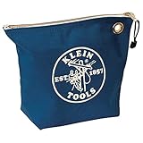 Klein Tools 5539BLU Zipper Bag, Canvas Tool Pouch is a 10-Inch Consumables Bag Great for Storing Par