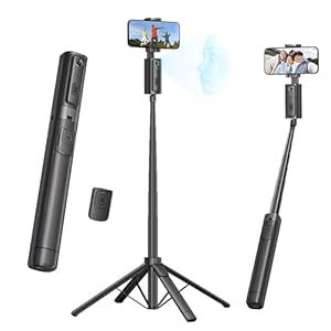 Auto Face Tracking Tripod,67”Phone Tripod for iPhone,360° Rotation Follows Your Movement,Bluetooth Remote,Phone Holder for Vlog,Live Streaming, Video Call,Content Creators.