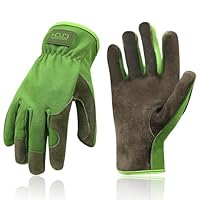 Werkhandschoenen Rundleer Werknemers Werken Lasveiligheid Bescherming Tuin Slijtvaste Handschoenen(Yellow,L