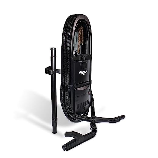 InterVac Design Corp InterVac Garage Vacuum Cleaner for Workshop, 1 Gallon Garage Vacuum Wall Mounted, Stretch Hose Shop Vacuum for RVs, Boats, Cabins and Utility Rooms, GarageVac (Black)