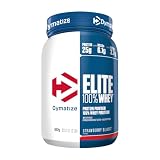 Dymatize Elite 100% Whey Strawberry Blast 942g - Polvere ad alto contenuto di proteine e basso zuccheri del siero latte BCAA