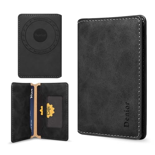 Porte-Carte MagSafe Denior en Cuir PU Noir avec Protection Anti-RFID