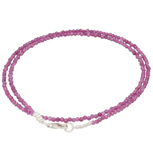 Collier pierres fines facettées 45cm en argent 925, bijou élégant fait main.