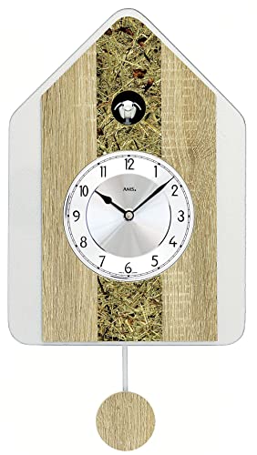 AMS Modern Quartz Cuckoo Clock with Cuckoo Call