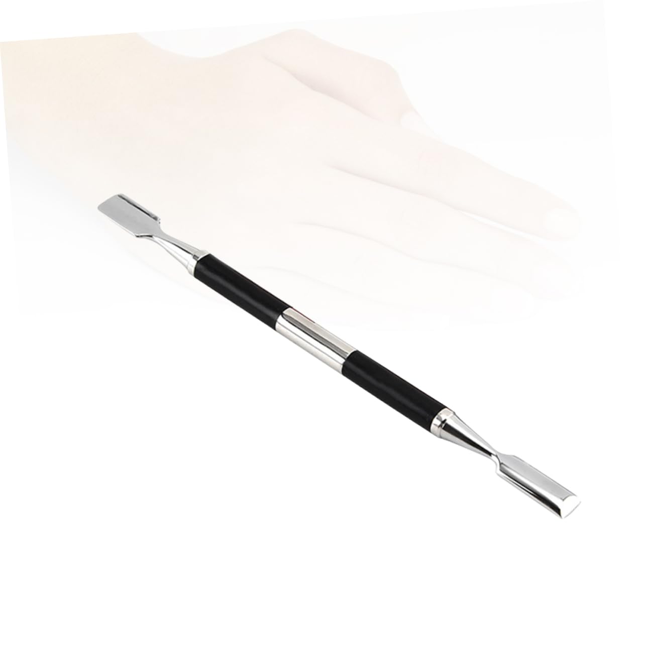 FOMIYES Push Nail Manicure Auxiliary Tool Cuticle Pusher Nail Steel Push Non- Matte Handle Black