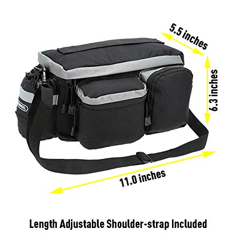 Roswheel 14024 Convertible Bike Bicycle Rear Rack Seat Pannier Trunk Bag with Cup Holder - Thumbnail 4