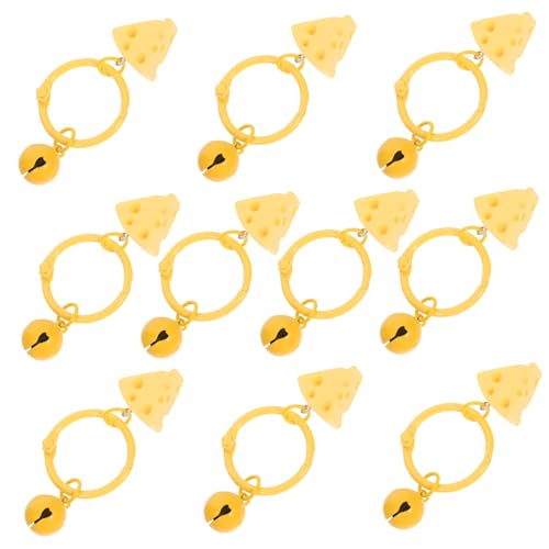 Veemoon 10pcs Cheese Keychain Cute Bell Candy Dessert Keychain Charms Key Accessory Novelty for Party Bag Filler Boys and Girls Women