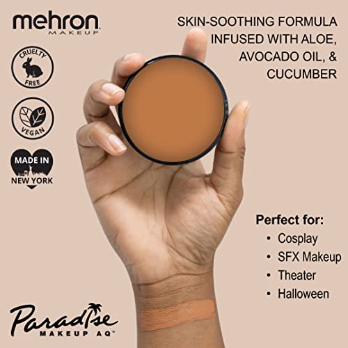 Image of Mehron Makeup Paradise Makeup AQ Pro Size | Stage & Screen Performance, Face & Body Painting, Beauty, Cosplay, and Halloween | Water Activated Face Paint, Body Paint 1.4 oz (40 g) - Light Brown