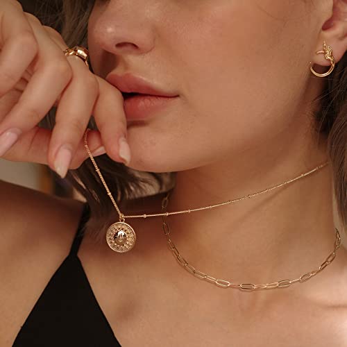 Image of MEVECCO Dainty Pendant Layered Necklaces for Women