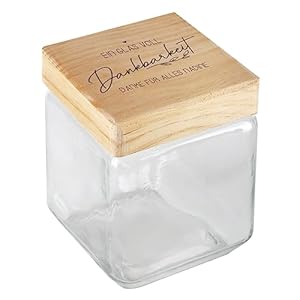 Herz & Heim Vorratsglas mit Holzdeckel Dankbarkeit