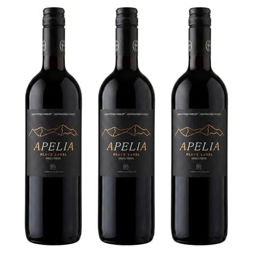 Black Label Apelia 3x 0,75l | Lieblicher Rotwein | Imiglykos | 11,5% Vol. | Kourtaki | + 1 x 20ml Olivenöl"ElaioGi" aus Griechenland