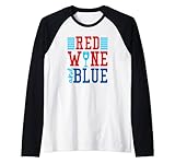 Rotwein und Blau 4. Juli USA Flagge Patriotisch lustig Raglan
