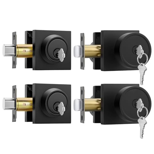 Image of Goldenwarm Exterior Door Lock Set with Deadbolt, Keyed Different Black Front Door Knob, Heavy Duty Zinc Alloy Entry Door Locksets with Deadbolt, 2 Pack