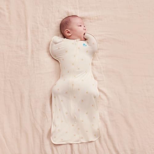Image of Love To Dream Swaddle UP, Baby Sleep Sack, Twin Zipper For Easy Diaper Changes, Arms UP Position, Hip-Healthy, Lightweight & Breathable, Moderates Temperatures 24-27C, Newborn 0-1 Months, Golden