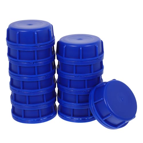 Luxshiny 12pcs Blue Plastic Drum Sealing Caps with Gasket for 10l to 30l Industrial Buckets, Reusable Screw-on Water Drum Lids Suitable for Paint, Oil, and Food Storage