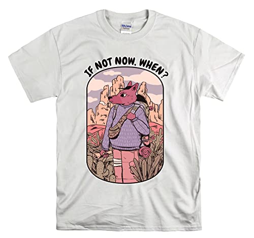 T-shirt randonnée Fox blanc XL unisexe en coton pour marcheur