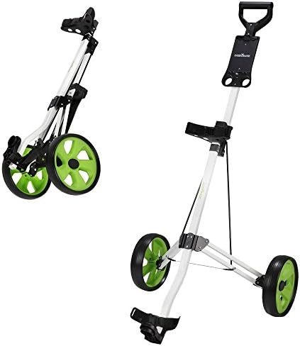 Caddymatic Golf Lite Trac 2 Wheel Folding Golf Cart White/Green
