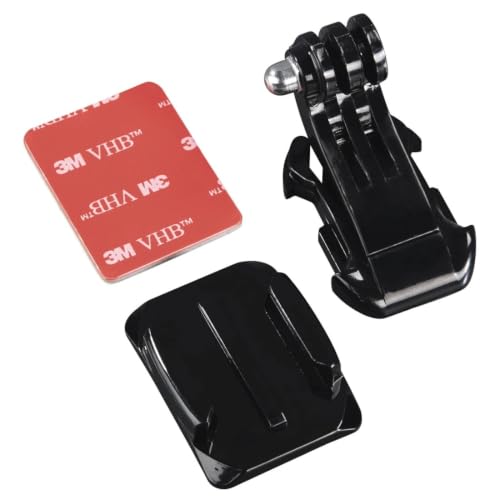 Hama | Soporte Casco acción grabación Manos Libres (Soporte Casco gopro, Adhesivo 3m Resistente, Compatible cámaras acción) Negro