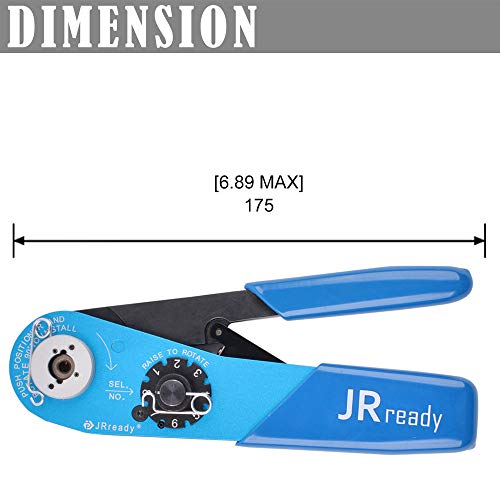 JRready Four indent Crimp Tool Kit ST2060: YJQ-W1A Crimper+Seven Positioners+G125 Go-NoGo Gage for wire/cable contact/pin/socket/terminal Crimping in Connector - Thumbnail 4