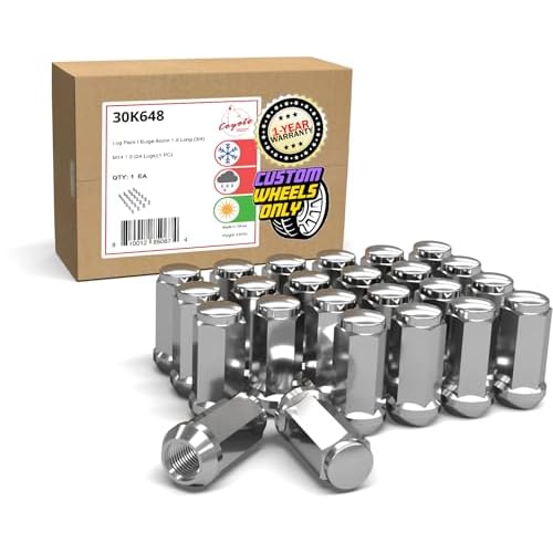 Wheel Accessories Parts 24 Pcs M14x1.5 14x1.5 Thread Bulge Acorn 1.90" Long…