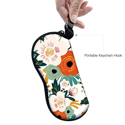 Image of Sunglasses Soft Case with Carabiner Ultra Light Neoprene Zipper Glasses Case