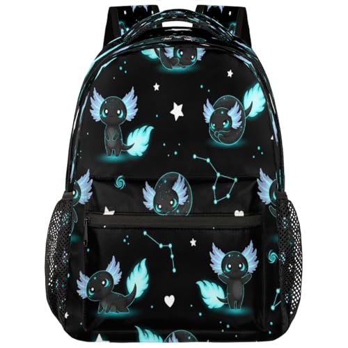 Mochila escolar para laptop 15.6 de ajolotes azules viaje y estudiantes de secundaria