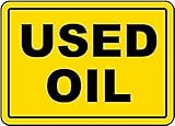 EVGJDE Used Oil Sign Safety Signs Chemical & Waste Metal Tin – 8 x 12 Inch for Home or Work